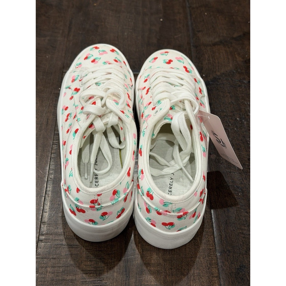 Sincerely Jules Sneaker Cherry Print Pattern Platform Shoe Womens size 8 NWOB - Picture 4 of 7